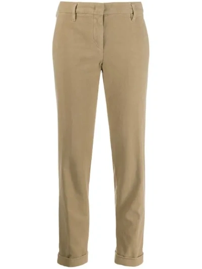 Aspesi Slim Fit Chinos In Neutrals