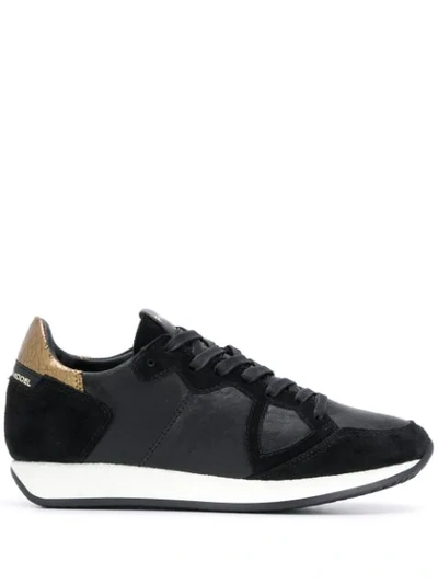 Philippe Model Contrasting Detail Trainers In Black