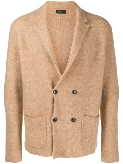 Roberto Collina Knitted Cardigan In Brown