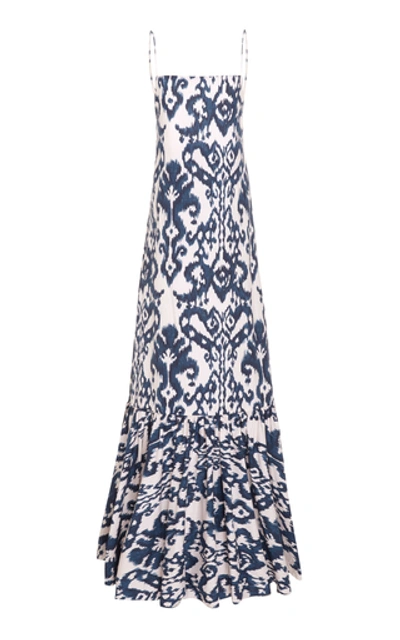 Andres Otalora Valverde Backless Cotton Maxi Dress In Blue