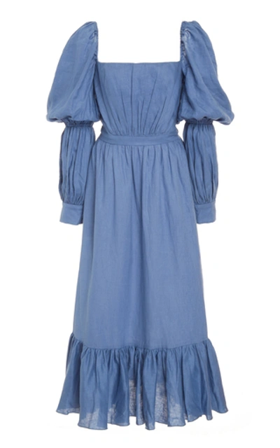 Andres Otalora Cisneros Midi Dress In Blue