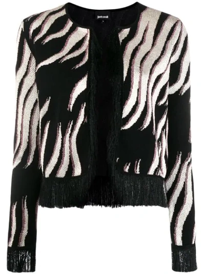 Just Cavalli Knitted Cardigan In Black