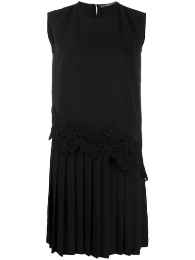 Ermanno Scervino Pleated Shift Dress In Black