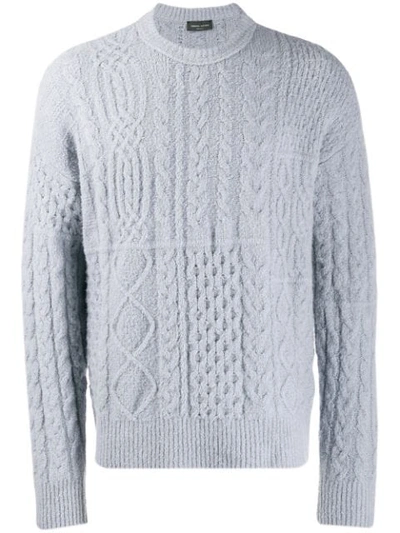 Roberto Collina Cable Knit Sweatshirt In Blue
