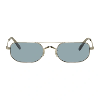 Oliver Peoples Indio Sunglasses In Silver/cobalto