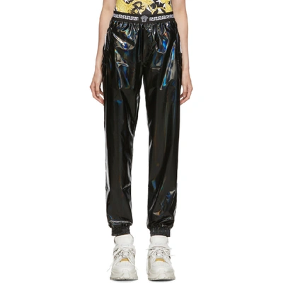 Versace Underwear Back Vinyl Iridescent Lounge Pants In A1008 Black