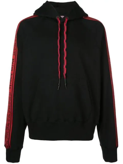 Palm Angels Logo Tape Hoodie In Red