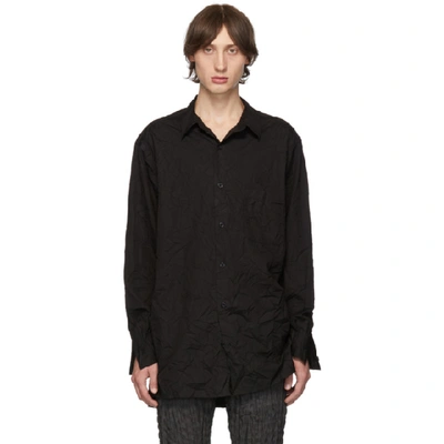 Yohji Yamamoto Black Wrinkled Shirt
