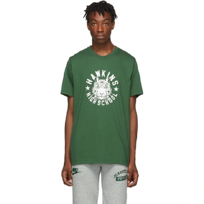 Nike Green Stranger Things Edition Hawkins High T-shirt In 323firsail