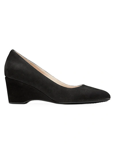 Cole Haan The Go-to Suede Wedge Pumps In Black