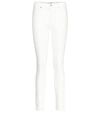 7 For All Mankind Braided-seam Ankle Skinny Jeans In Clean White In Luxe White