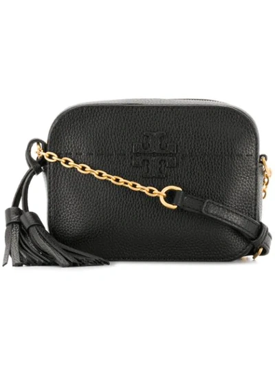 Tory Burch Mcgraw Leather Camera Bag In Black