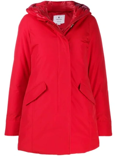 Woolrich Summer Parka Jacket In Red