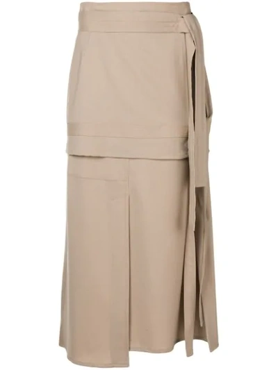 3.1 Phillip Lim Wool Patchwork Skirt In Neutrals