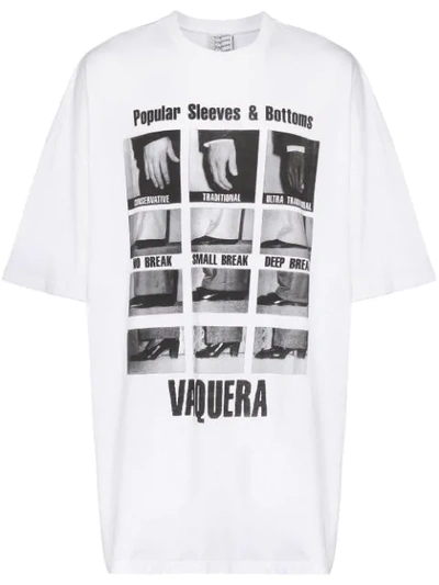 Vaquera Oversized Graphic Printed T-shirt In White