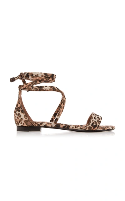 Tabitha Simmons Johanna Ortiz Nellie Leopard-print Satin-twill Sandals In Animal