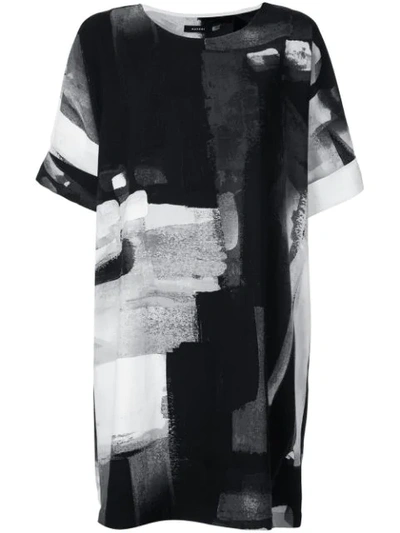 Natori Printed T-shirt Dress In Black