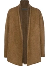 The Elder Statesman Shawl Lapel Cardigan In Brown