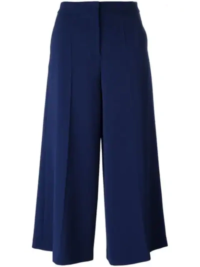Boutique Moschino Wide-legged Cropped Trousers In Blue