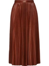 Prada Sunray Pleated Skirt In Brown