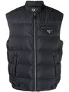 Prada Feather Down Quilted Gilet - Blue