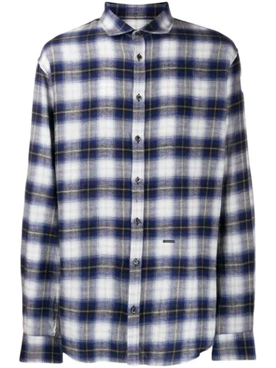 Dsquared2 Check Flannel Shirt In Blue