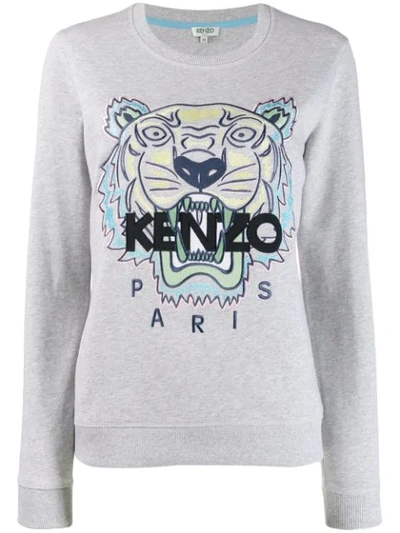Kenzo Tiger Logo Sweater In Grey