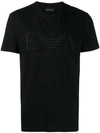 Emporio Armani Logo Print Crew Neck T-shirt In Black