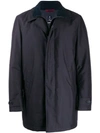 Fay Single-breasted Parka Coat In Blue