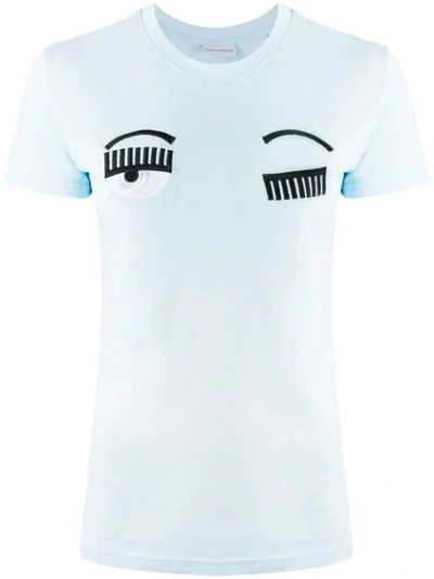 Chiara Ferragni Embroidered Eyes T-shirt In Blue