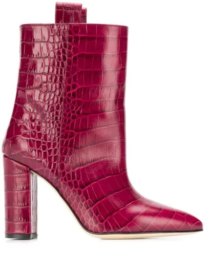 Paris Texas Western Style Boots In Rosso