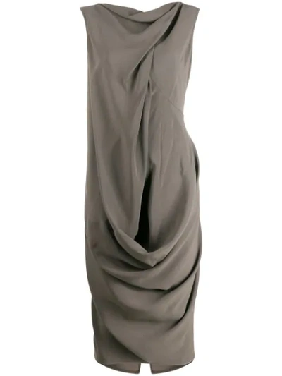 Rick Owens Asymmetric Dress In Grey