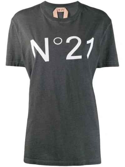 N°21 Logo Print T-shirt In Grigio