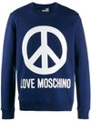 Love Moschino Logo Print Jumper In Blue