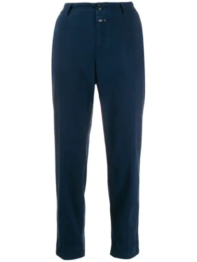 Closed Cropped Straight-leg Trousers In Blue