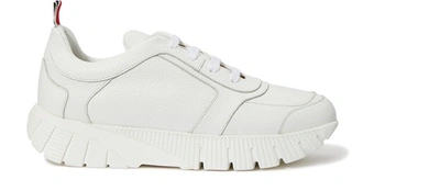 Thom Browne Flex Sole Raised Running Shoe In White