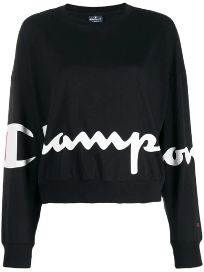 Champion Logo Print Sweatshirt - Black