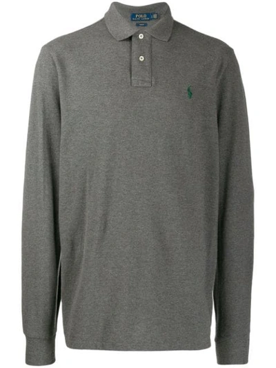 Polo Ralph Lauren Long-sleeved Polo Shirt In Grey