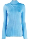 Courrèges Turtleneck Sweatshirt In Blue