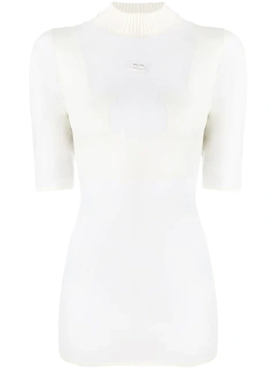 Courrèges Sheer Jersey T-shirt In White