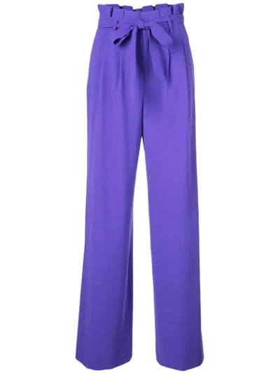 Alice And Olivia Farrel Paper Bag Pleated Pants In Purple