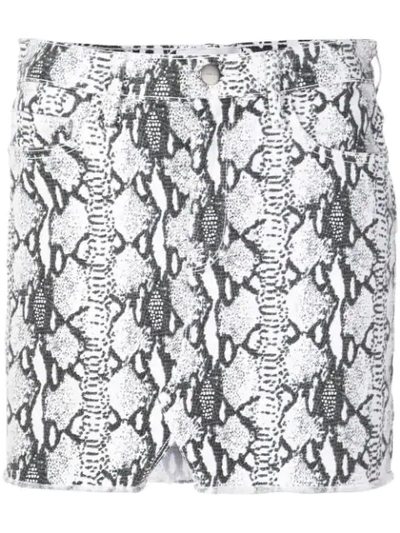 Frame Snake-print Mini Skirt In White