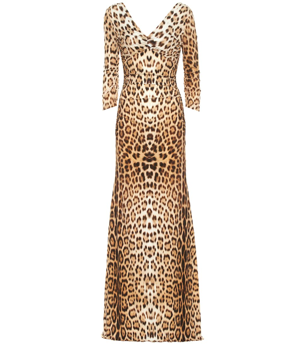 roberto cavalli leopard print dress