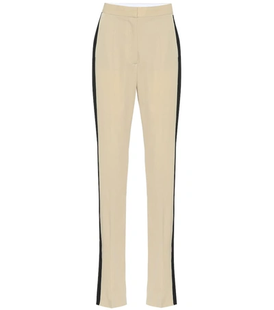 Stella Mccartney High-rise Wool Straight Pants In Beige