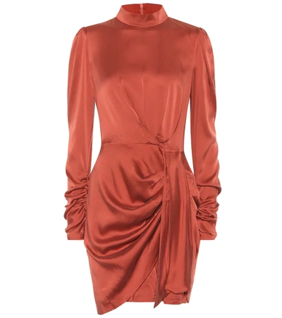 Zimmermann Ladybeetle Layered Draped Washed Silk-blend Mini Dress In Brick Red