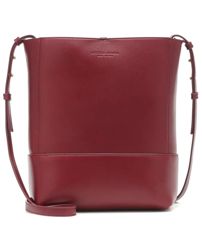 Bottega Veneta Leather Shoulder Bag In Red
