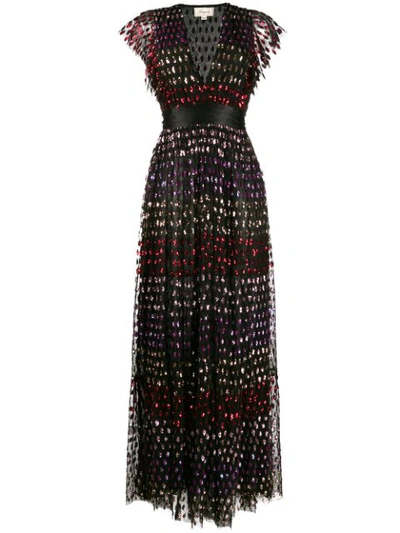 Temperley London Rainbow Sequin Column Dress - 黑色 In Rainbow