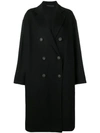 Acne Studios Octania Oversized Double-breasted Alpaca And Wool-blend Coat In Black