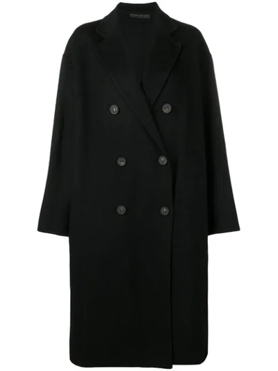 Acne Studios Octania Oversized Double-breasted Alpaca And Wool-blend Coat In Black