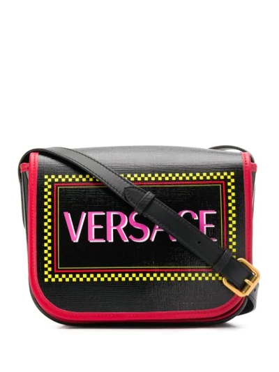 Versace 1990er Schultertasche Mit Logo In Nero+multicolor-oro